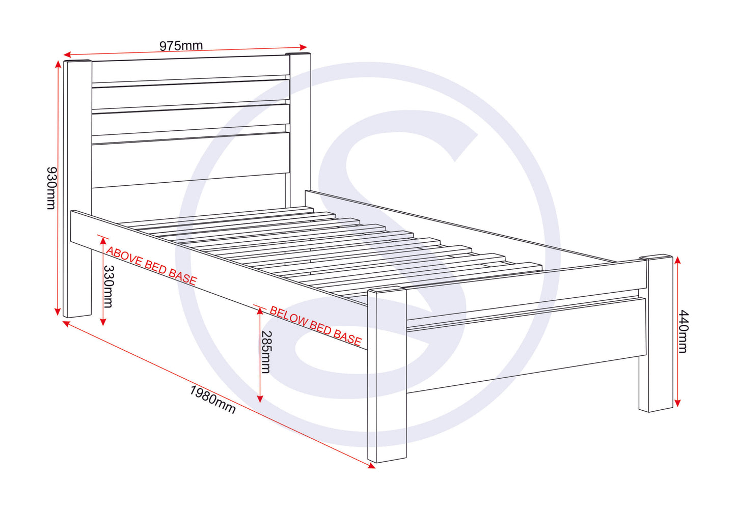 Toledo 3' Bed - White