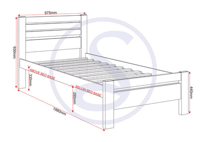 Toledo 3' Bed - White