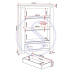 Tortilla 1 Drawer Bookcase - Distressed Waxed Pine