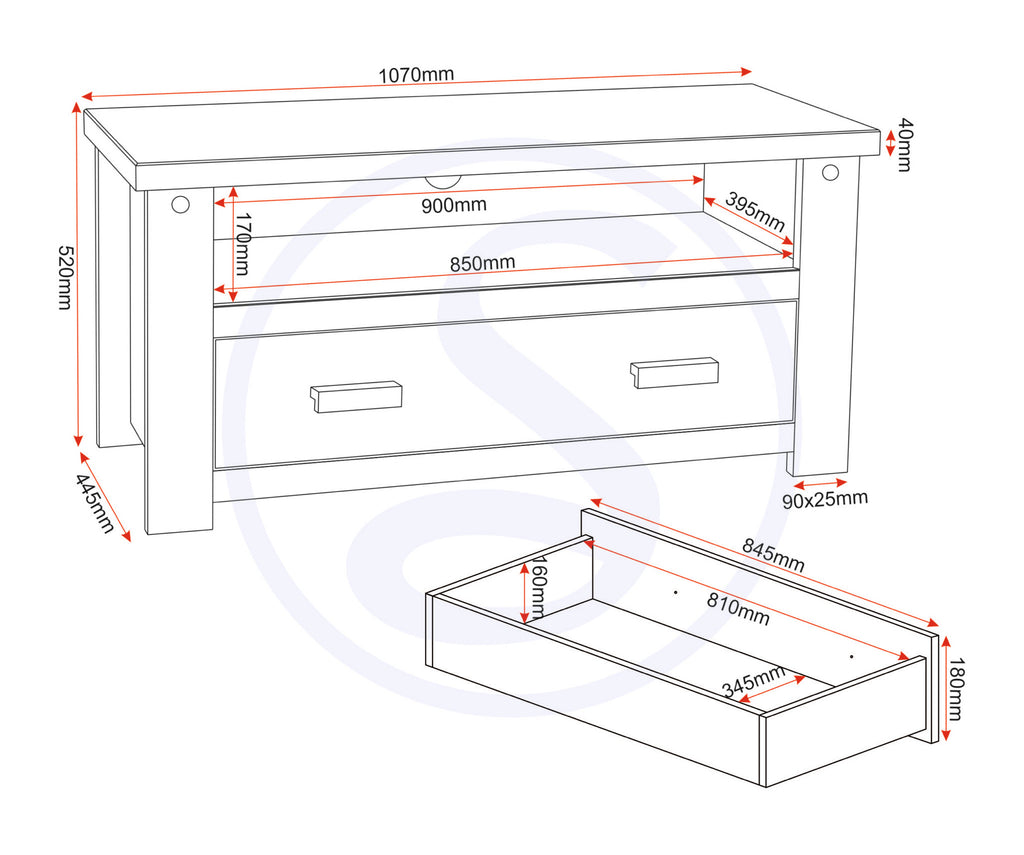 Tortilla Flat Screen Tv Unit - Distressed Waxed Pine