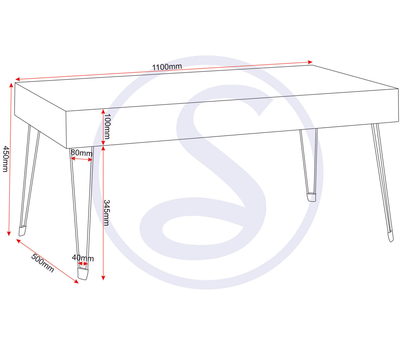 Troy Coffee Table - Medium Oak Effect/Black
