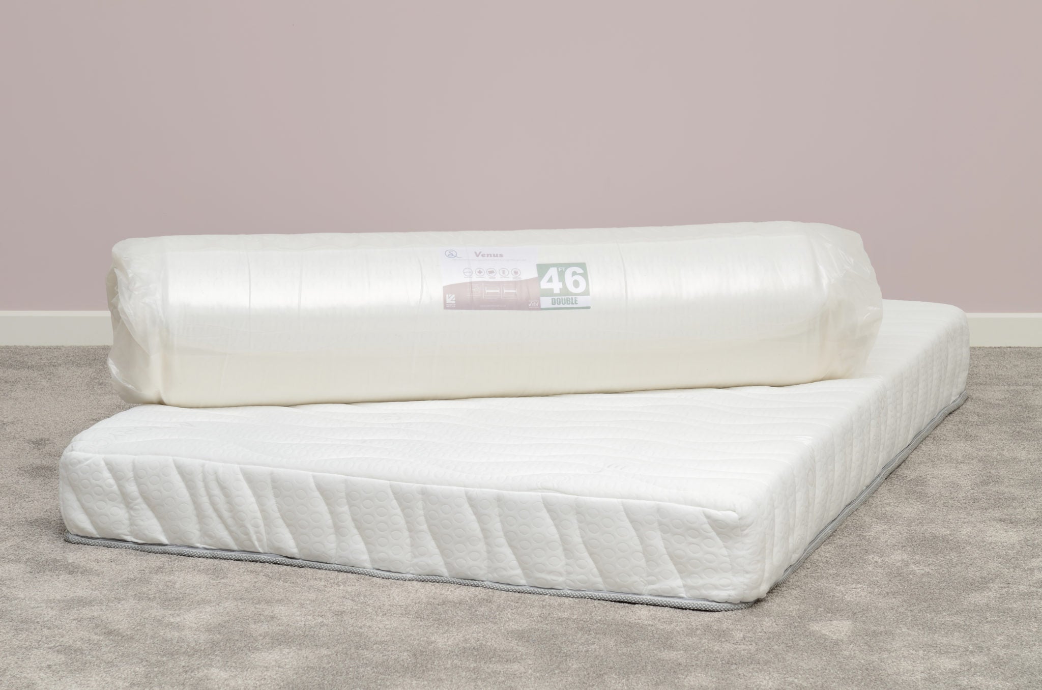 Venus 5' Memory Cool Rolled Mattress - White Fabric