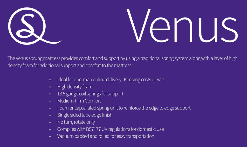 Venus 4' (Small Double) Memory Cool Rolled Mattress - White Fabric