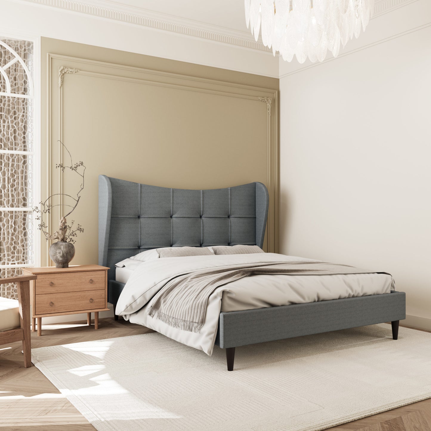 Verona 5' Bed - Grey Fabric