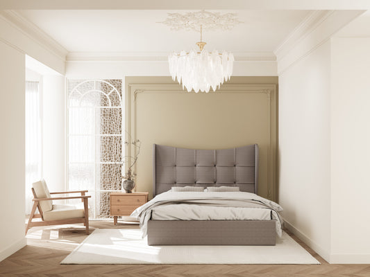 Verona 5' Ottoman Bed - Brown Fabric