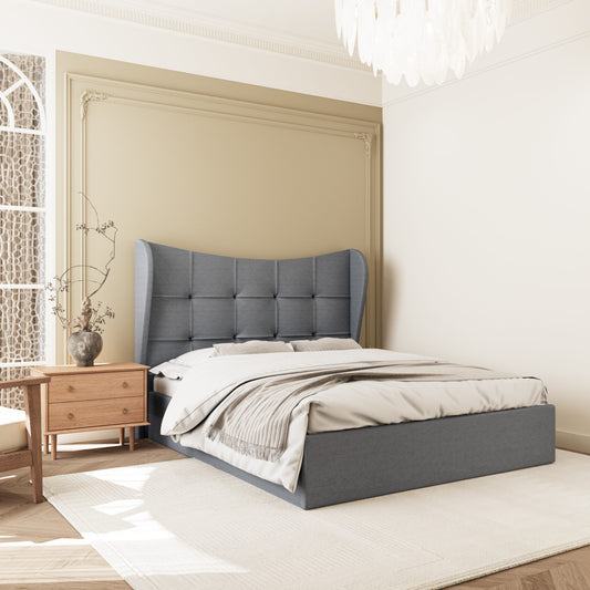 Verona 5' Ottoman Bed - Grey Fabric