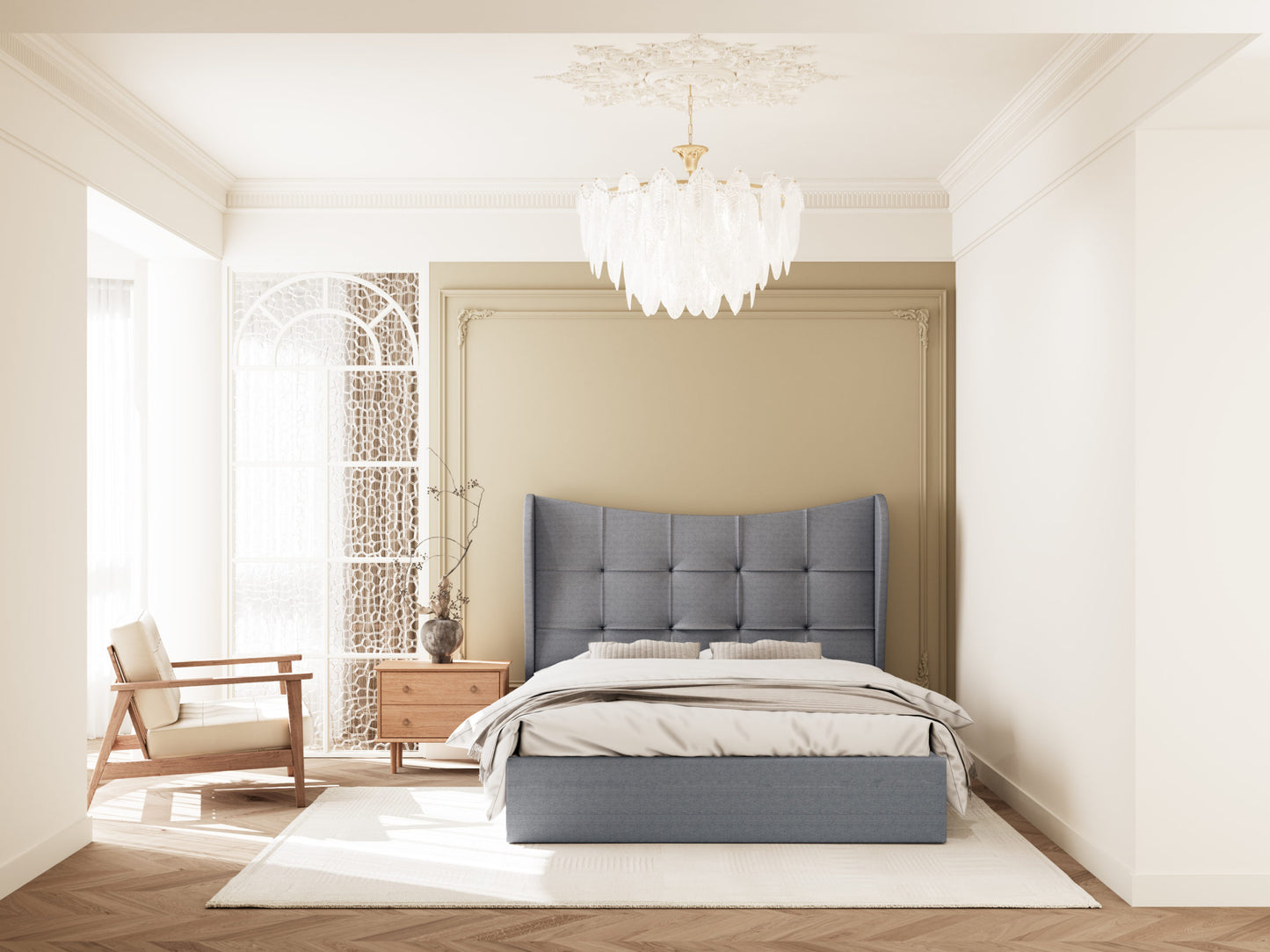 Verona 5' Ottoman Bed - Grey Fabric