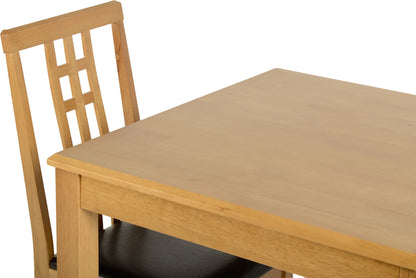 Vienna Dining Set (X2 Chairs) - Medium Oak/Brown Pu