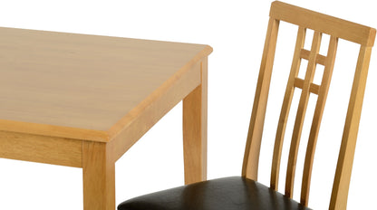 Vienna Dining Set (X2 Chairs) - Medium Oak/Brown Pu