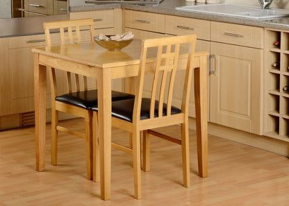 Vienna Dining Set (X2 Chairs) - Medium Oak/Brown Pu