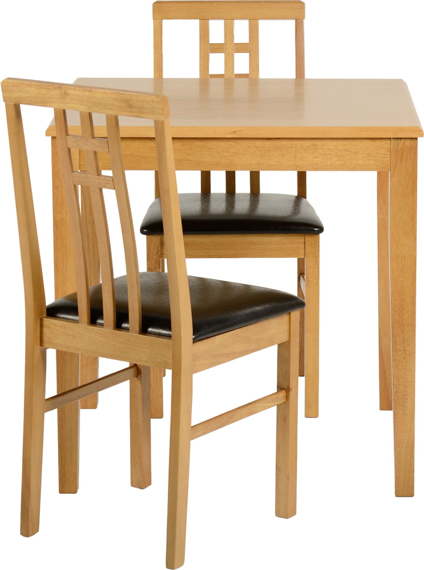 Vienna Dining Set (X2 Chairs) - Medium Oak/Brown Pu