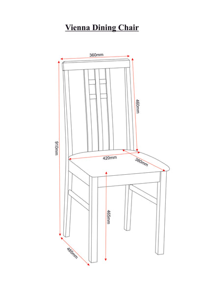 Vienna Dining Set (X2 Chairs) - Medium Oak/Brown Pu