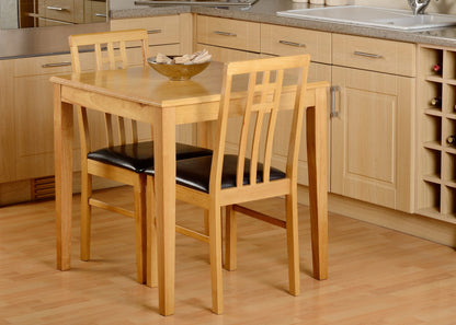 Vienna Dining Set (X2 Chairs) - Medium Oak/Brown Pu