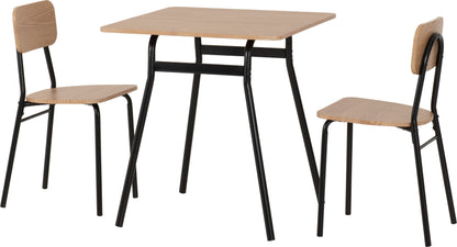 Warren 1+2 Dining Set - Russet Oak Effect/Black