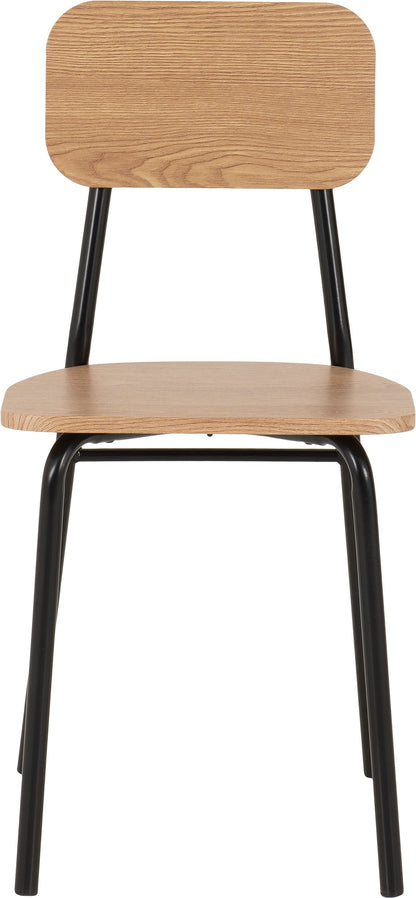 Warren 1+2 Dining Set - Russet Oak Effect/Black