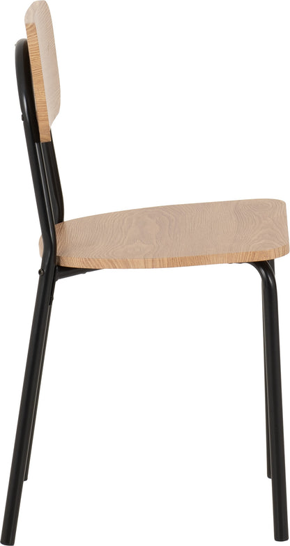 Warren 1+4 Dining Set - Russet Oak Effect/Black
