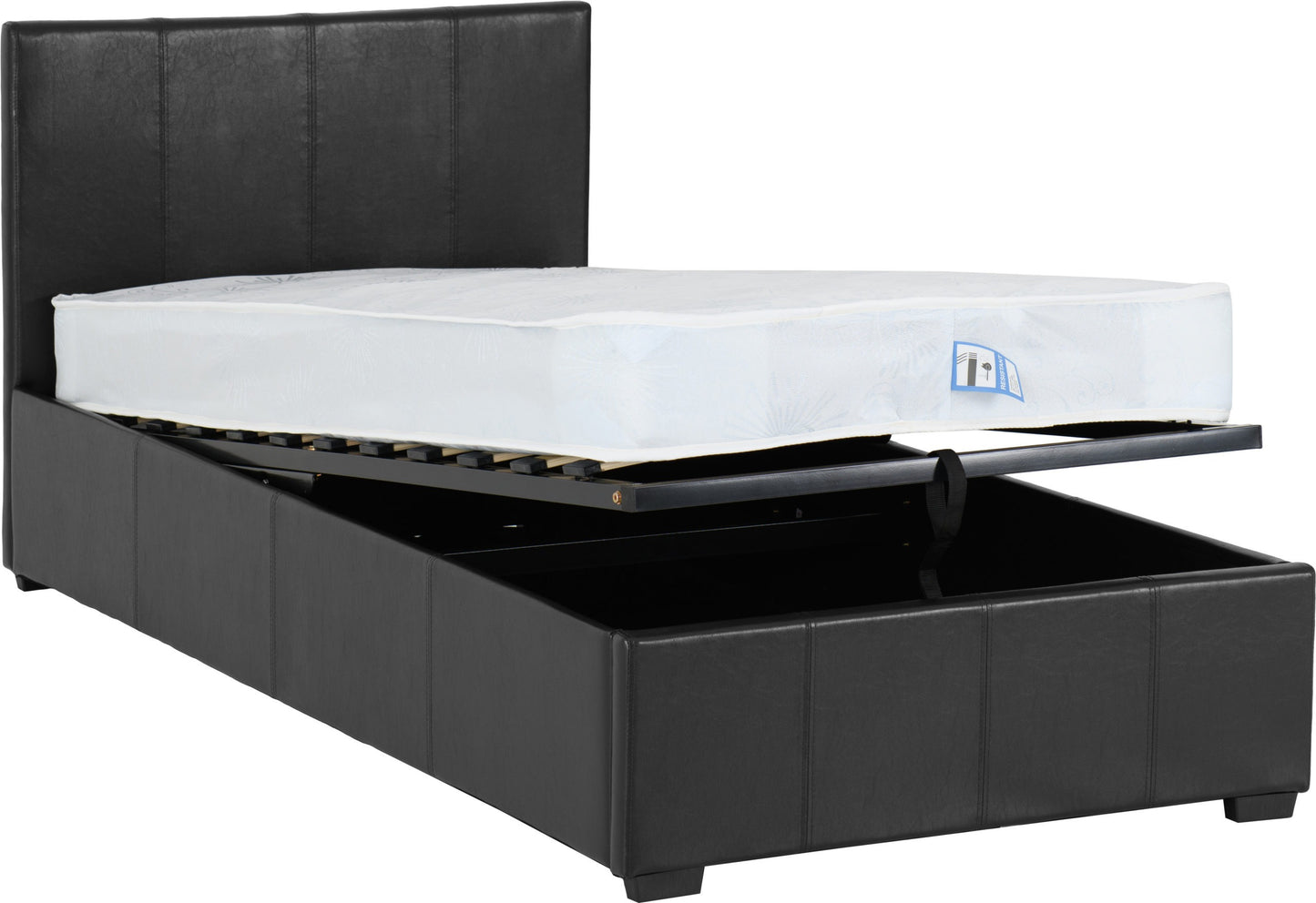 Waverley 3' Storage Bed - Black Pu