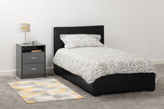 Waverley 3' Storage Bed - Black Pu