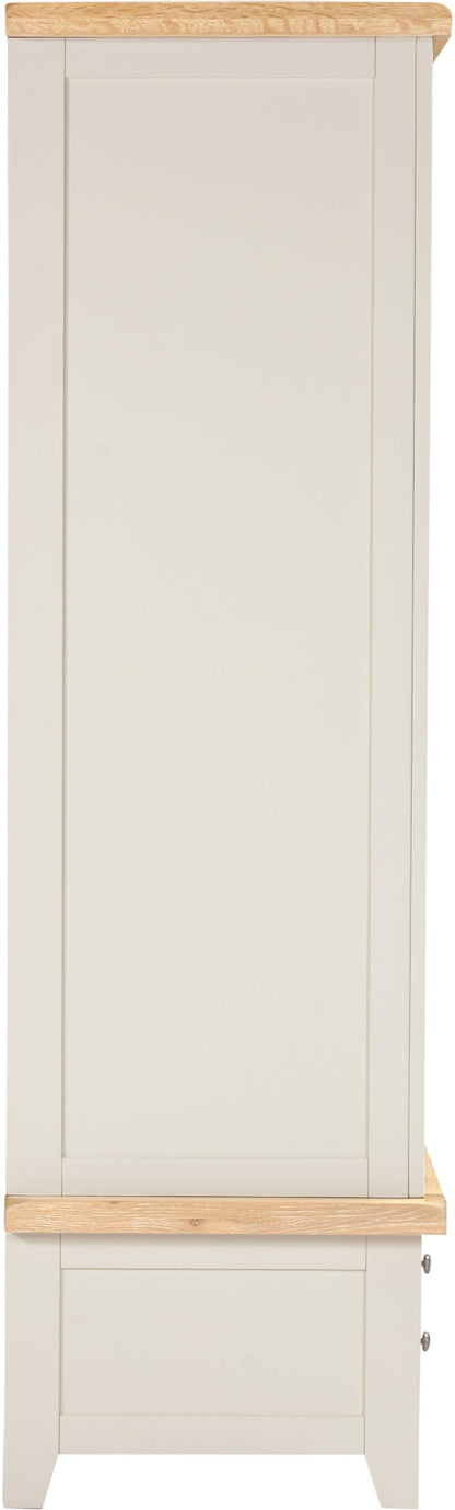 Windsor 2 Door 1 Drawer Wardrobe - Ivory/Oak