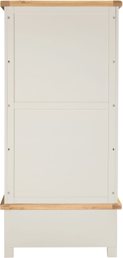 Windsor 2 Door 1 Drawer Wardrobe - Ivory/Oak