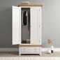 Windsor 2 Door 1 Drawer Wardrobe - Ivory/Oak