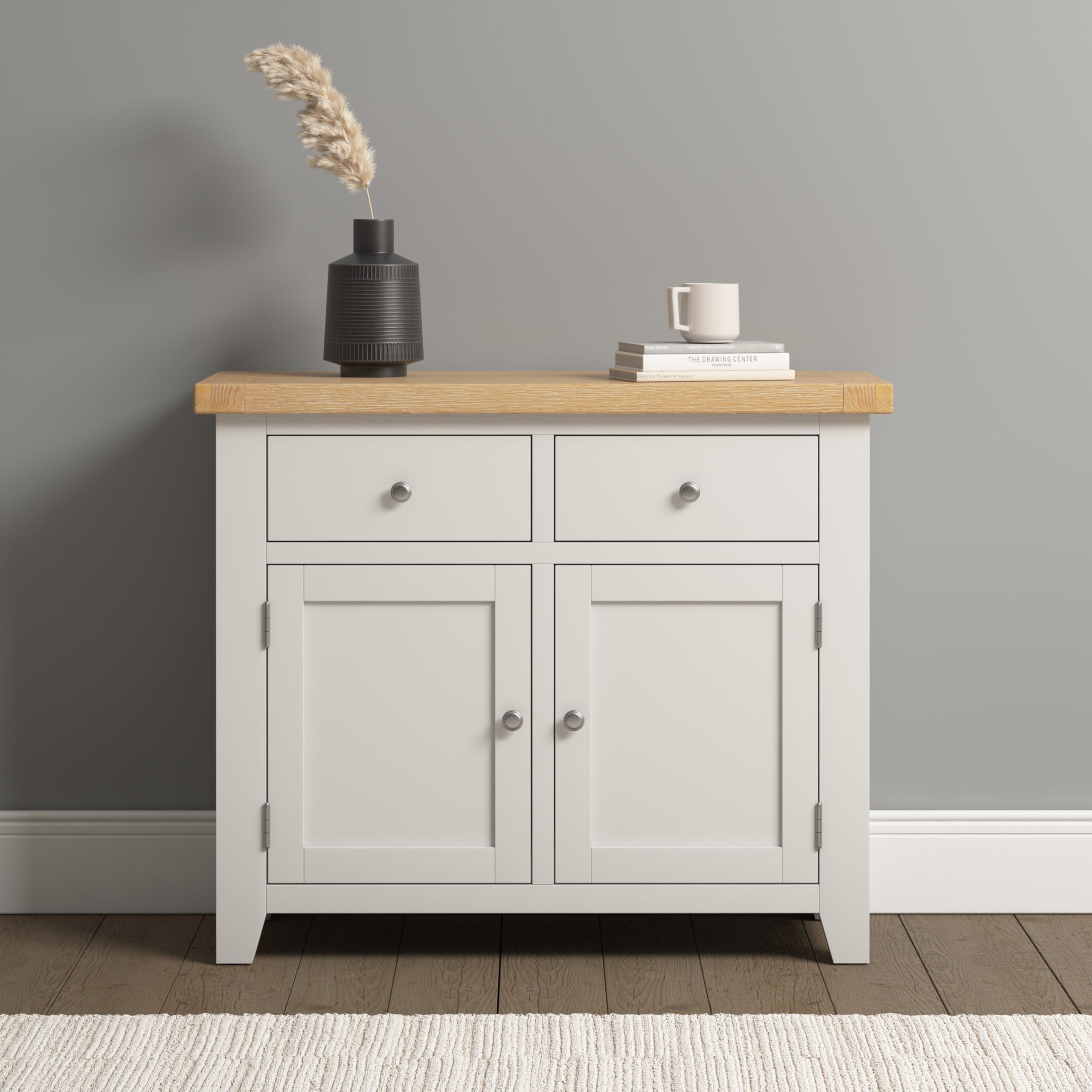 Windsor 2 Door 2 Drawer Sideboard - Ivory/Oak