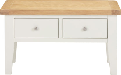 Windsor 2 Drawer Coffee Table - Ivory/Oak