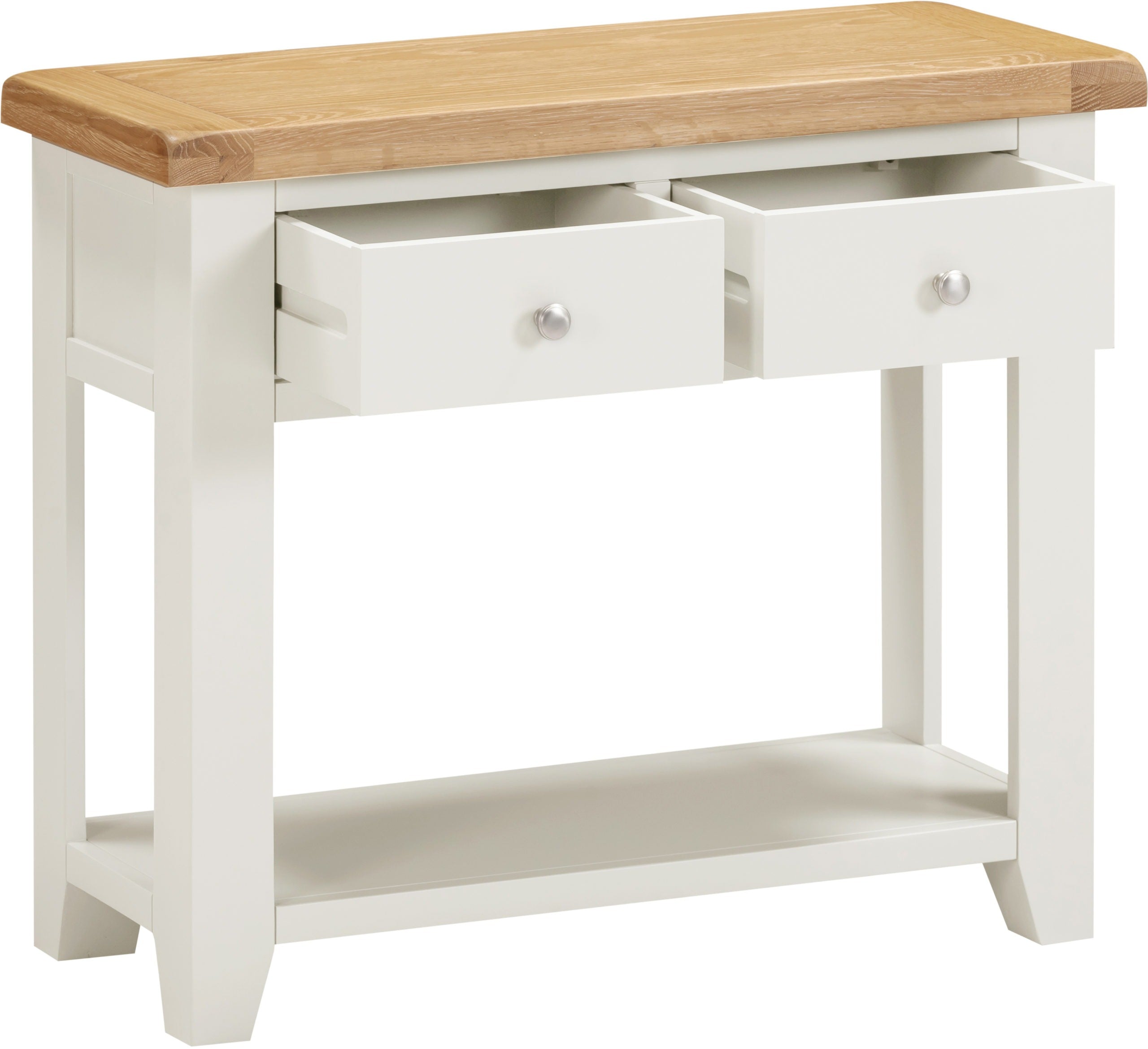 Windsor 2 Drawer Console Table - Ivory/Oak