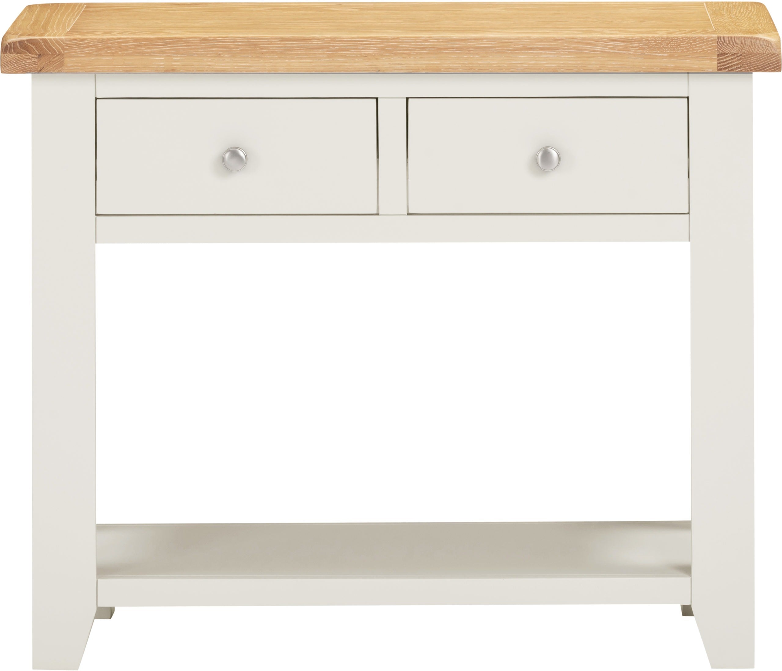 Windsor 2 Drawer Console Table - Ivory/Oak