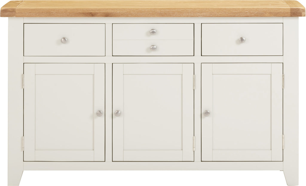 Windsor 3 Door 3 Drawer Sideboard - Ivory/Oak