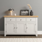 Windsor 3 Door 3 Drawer Sideboard - Ivory/Oak
