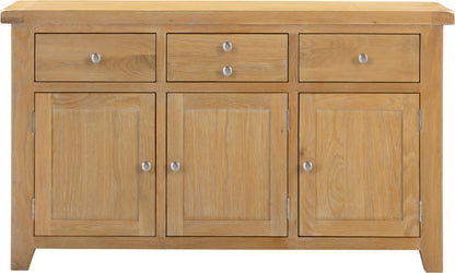 Windsor 3 Door 3 Drawer Sideboard - Natural Oak