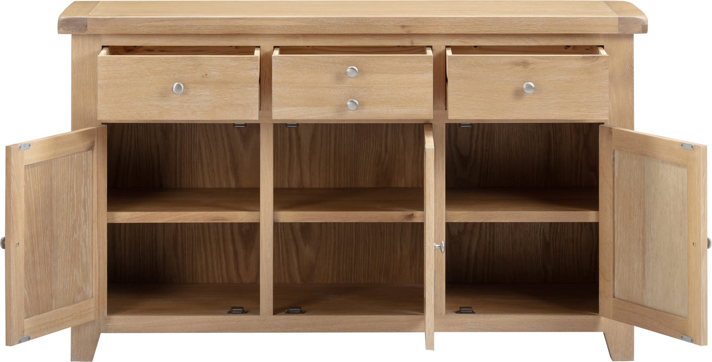Windsor 3 Door 3 Drawer Sideboard - Natural Oak