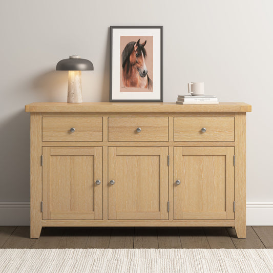 Windsor 3 Door 3 Drawer Sideboard - Natural Oak