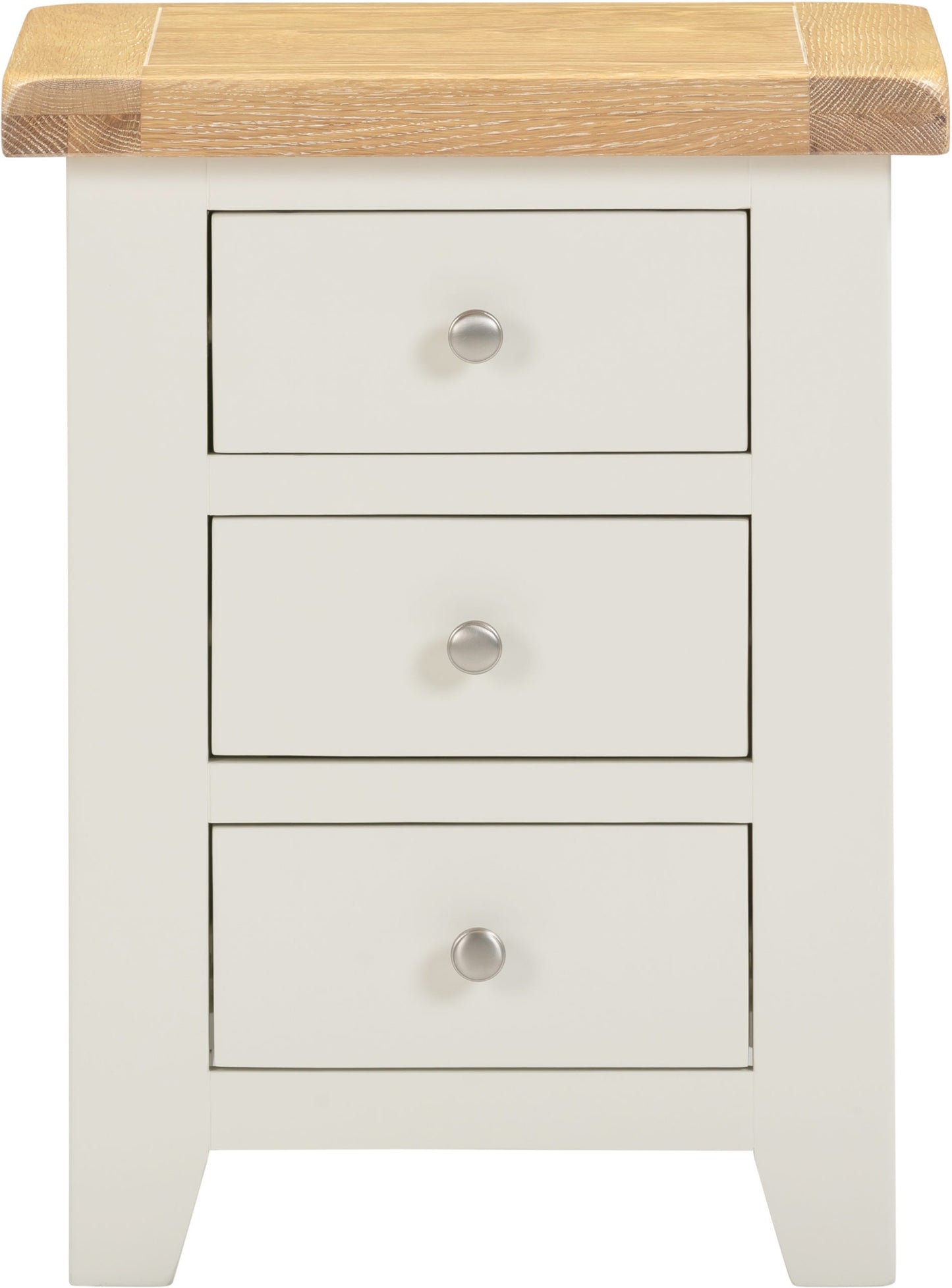 Windsor 3 Drawer Bedside - Ivory/Oak