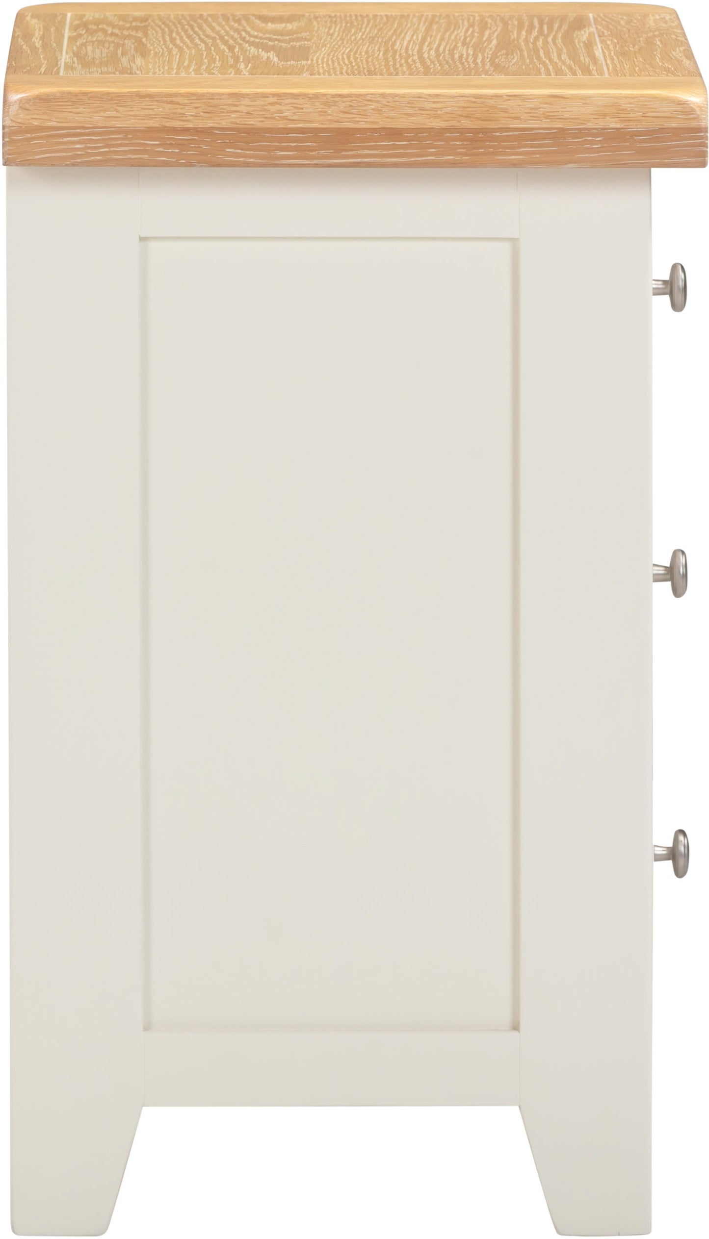 Windsor 3 Drawer Bedside - Ivory/Oak