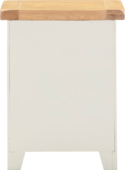 Windsor 3 Drawer Bedside - Ivory/Oak