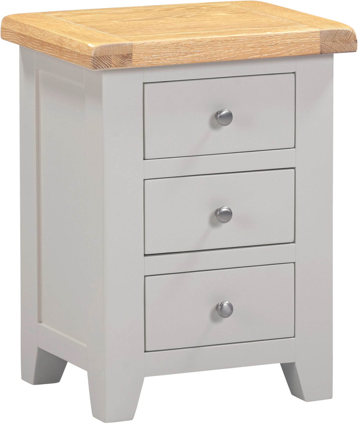 Windsor 3 Drawer Bedside - Pebble Grey/Oak