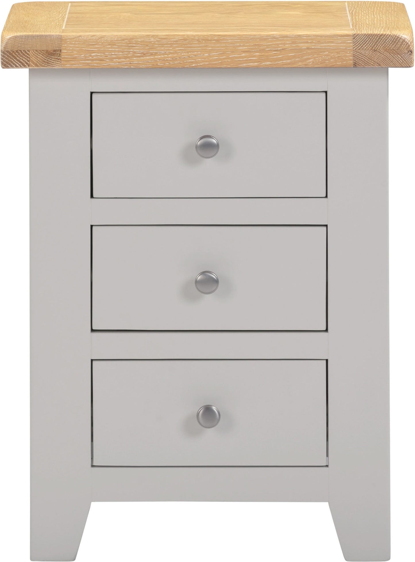 Windsor 3 Drawer Bedside - Pebble Grey/Oak