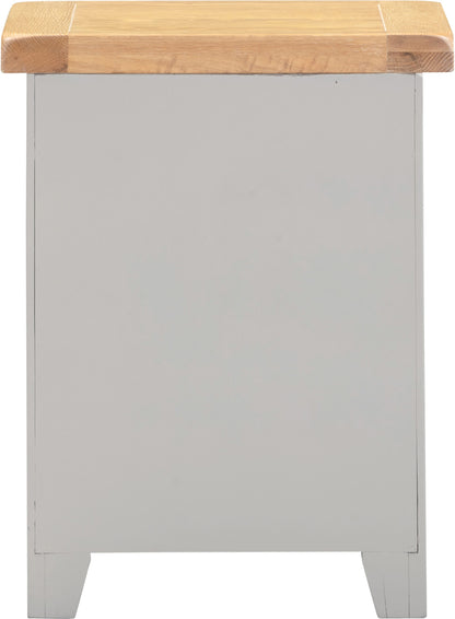 Windsor 3 Drawer Bedside - Pebble Grey/Oak
