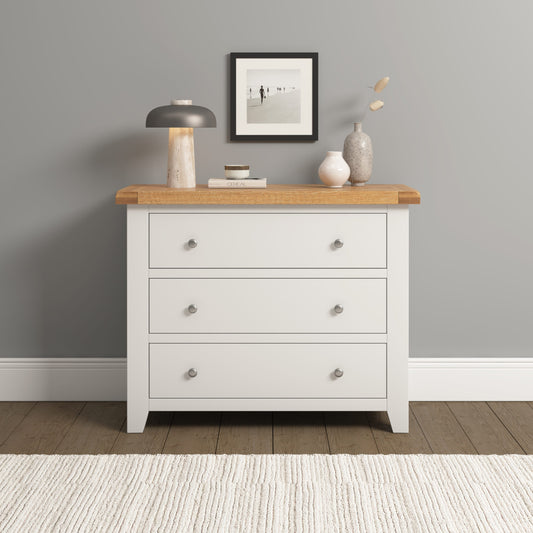 Windsor 3 Drawer Chest - Ivory/Oak