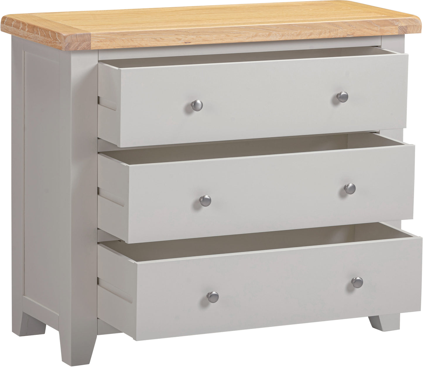 Windsor 3 Drawer Chest - Pebble Grey/Oak