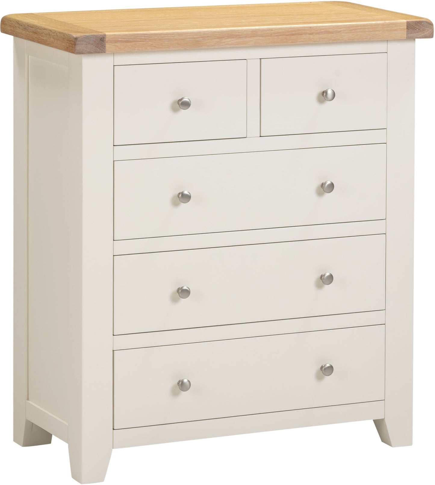 Windsor 3+2 Drawer Chest - Ivory/Oak