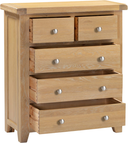 Windsor 3+2 Drawer Chest - Natural Oak