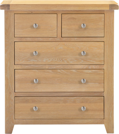 Windsor 3+2 Drawer Chest - Natural Oak