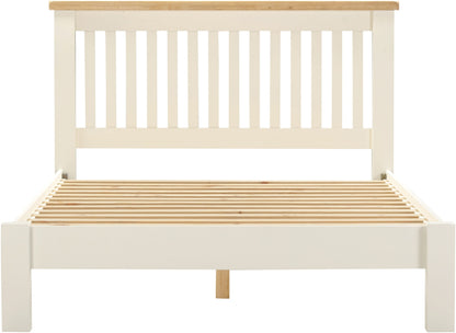 Windsor 4'6" Low End Bed - Ivory/Oak