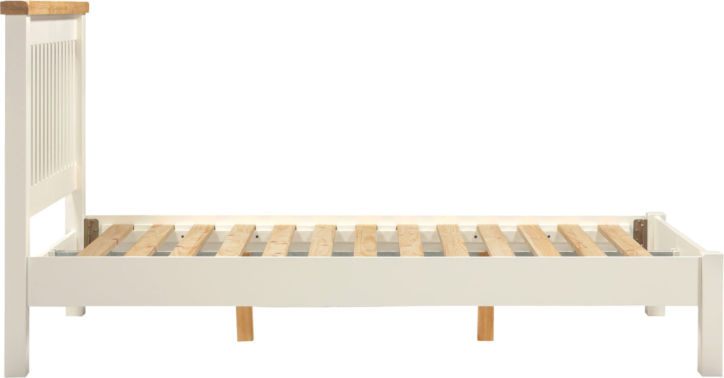 Windsor 4'6" Low End Bed - Ivory/Oak