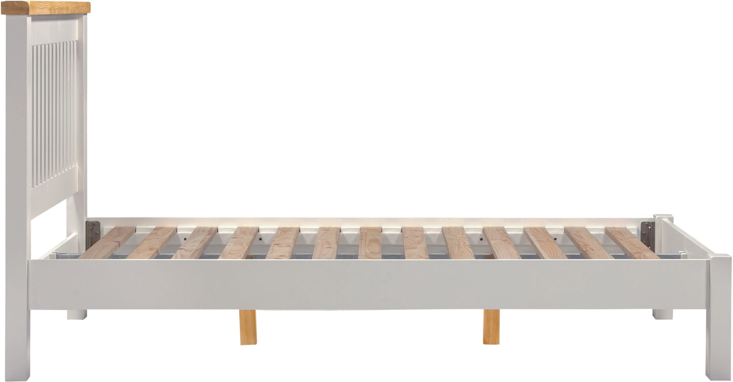 Windsor 4'6" Low End Bed - Pebble Grey/Oak