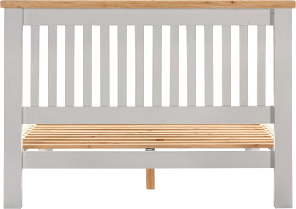 Windsor 4'6" Low End Bed - Pebble Grey/Oak