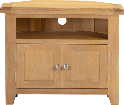 Windsor Corner Tv Unit - Natural Oak